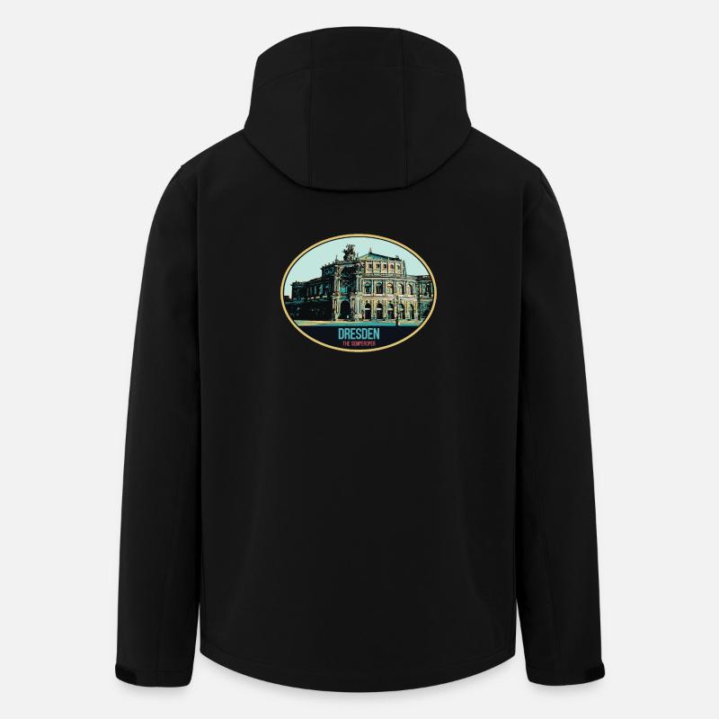Dresdner Semperoper: Eleganz in der Illustration - Recycelte Männer Softshell-Jacke von Stanley/Stella - Schwarz