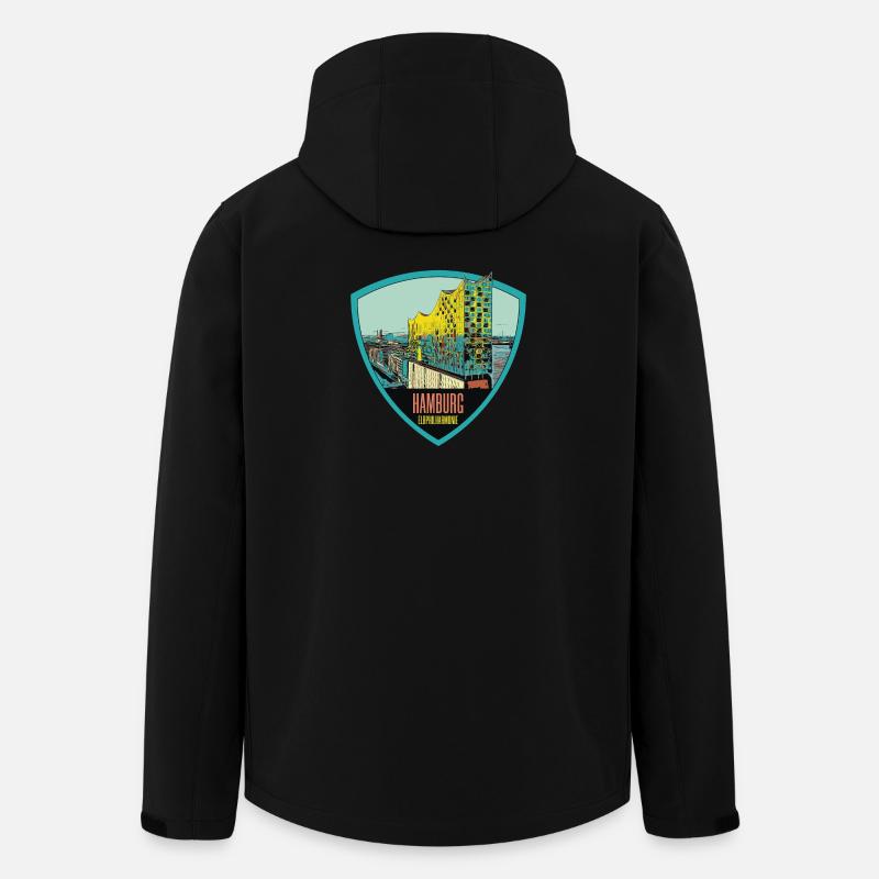 Illustration: Philharmonie de l'Elbe, Hambourg - Veste softshell homme en polyester recyclé Stanley/Stella - noir