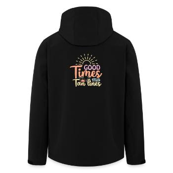 Good Times and Tan Lines - Men’s Recycled Softshell Jacket by Stanley/Stella - black - Back - AI Model Male 185 light (185cm)