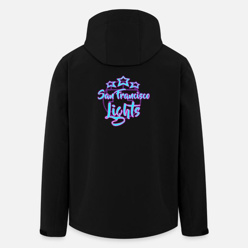 Neon San Francisco Lichter Design - Recycelte Männer Softshell-Jacke von Stanley/Stella - Schwarz