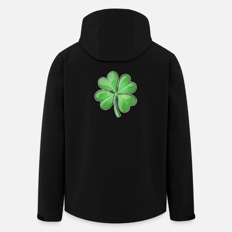 Vibrant Four-Leaf Clover Design - Men’s Recycled Softshell Jacket by Stanley/Stella - black