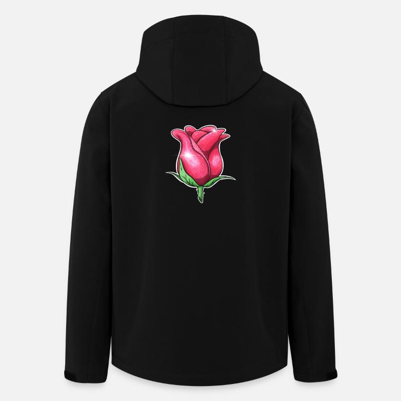 Glitzer Rosa Rose Illustration - Recycelte Männer Softshell-Jacke von Stanley/Stella - Schwarz
