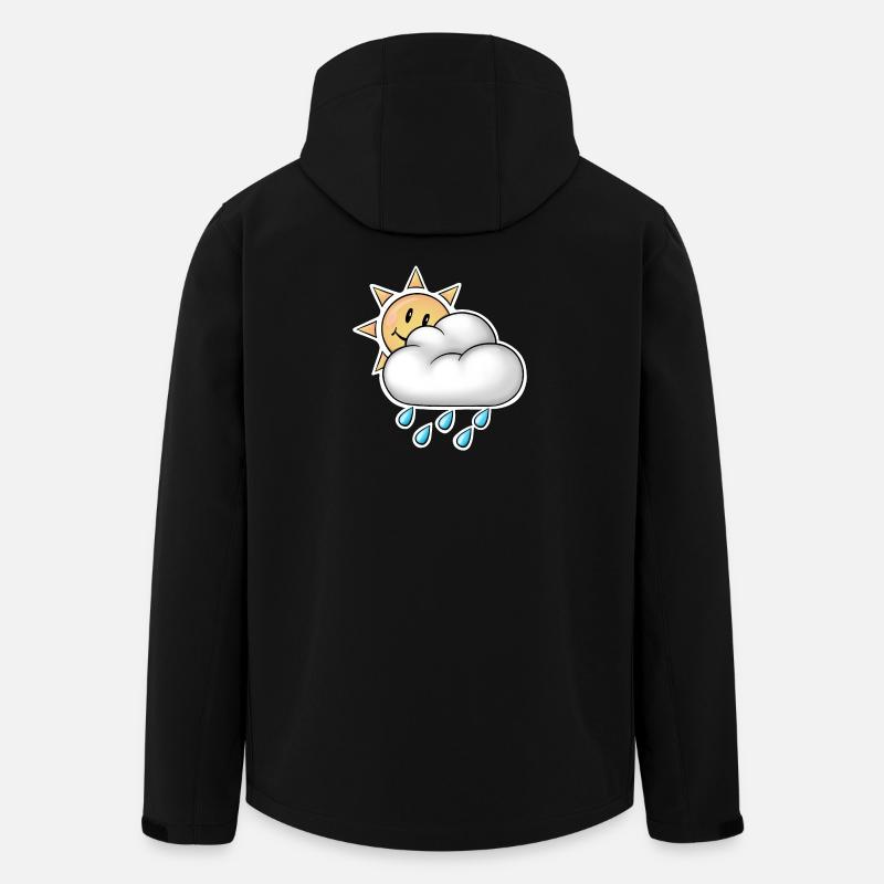 Fröhliche Sonne mit Wolkenregen - Recycelte Männer Softshell-Jacke von Stanley/Stella - Schwarz