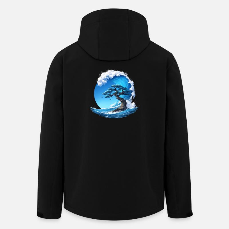 Un arbre sous une vague - Veste softshell homme en polyester recyclé Stanley/Stella - noir