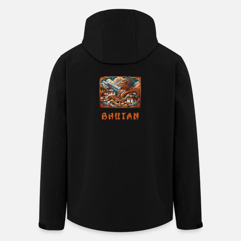 Bhutan dragon Buddha Thimphu - Men’s Recycled Softshell Jacket by Stanley/Stella - black