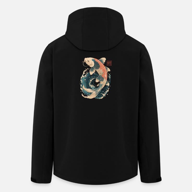 Koi Carp - Men’s Recycled Softshell Jacket by Stanley/Stella - black