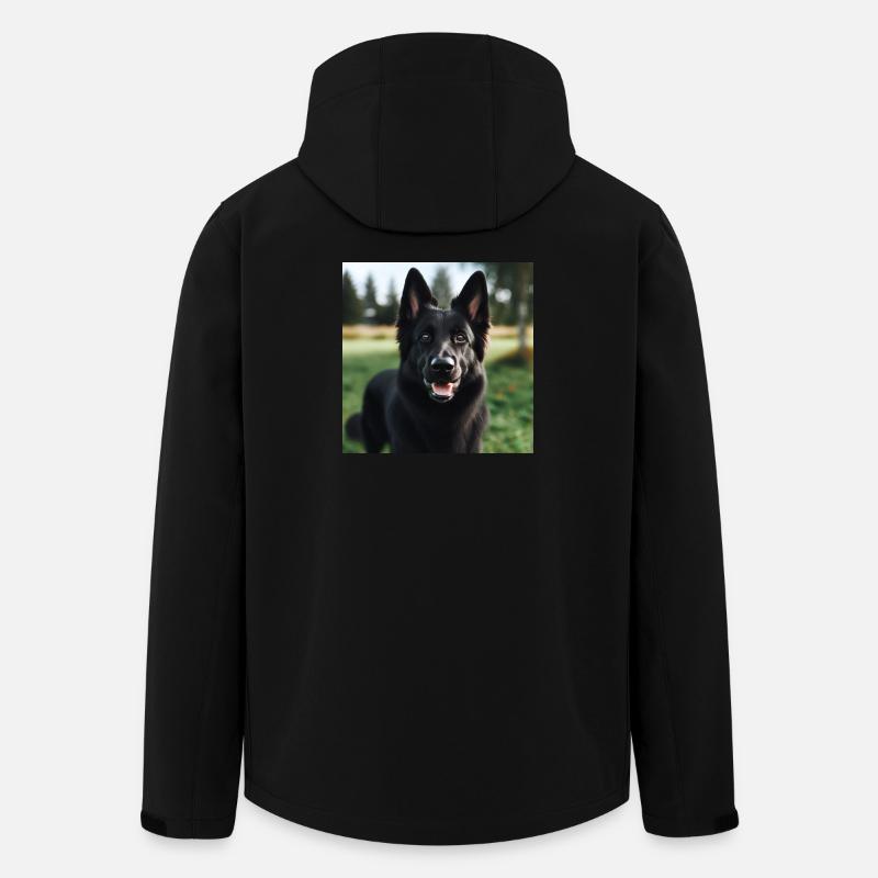 Schwarzer Deutscher Schäferhund - Recycelte Männer Softshell-Jacke von Stanley/Stella - Schwarz