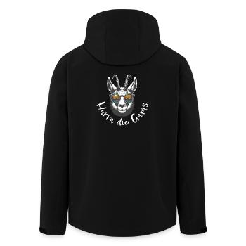 hurra die gams apres ski hütte schirurlaub wandern - Recycelte Männer Softshell-Jacke von Stanley/Stella - Schwarz - Hinten - AI Model Male 185 light (185cm)