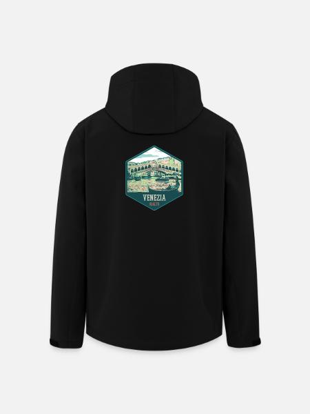 Illustration der Rialtobrücke, Venedig - Recycelte Männer Softshell-Jacke von Stanley/Stella - Schwarz