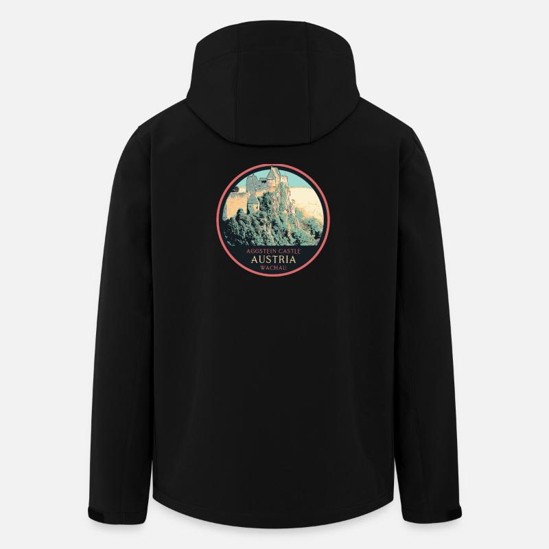 illustration Aggstein Castle, Wachau, Austria - Men’s Recycled Softshell Jacket by Stanley/Stella - black