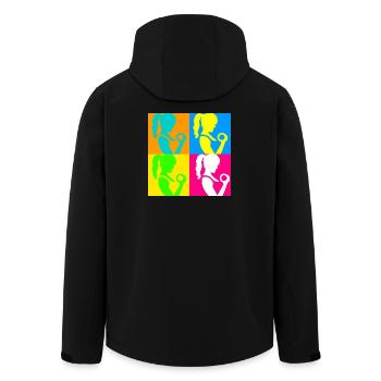 Popart Sportliche Damen - Recycelte Männer Softshell-Jacke von Stanley/Stella - Schwarz - Hinten - AI Model Male 185 light (185cm)