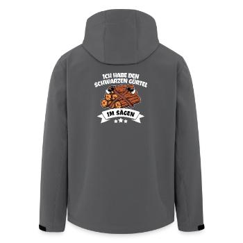 Lumberjack Statement Wood Forest Woodwork Axe - Men’s Recycled Softshell Jacket by Stanley/Stella - anthracite - Back - AI Model Male 185 light (185cm)