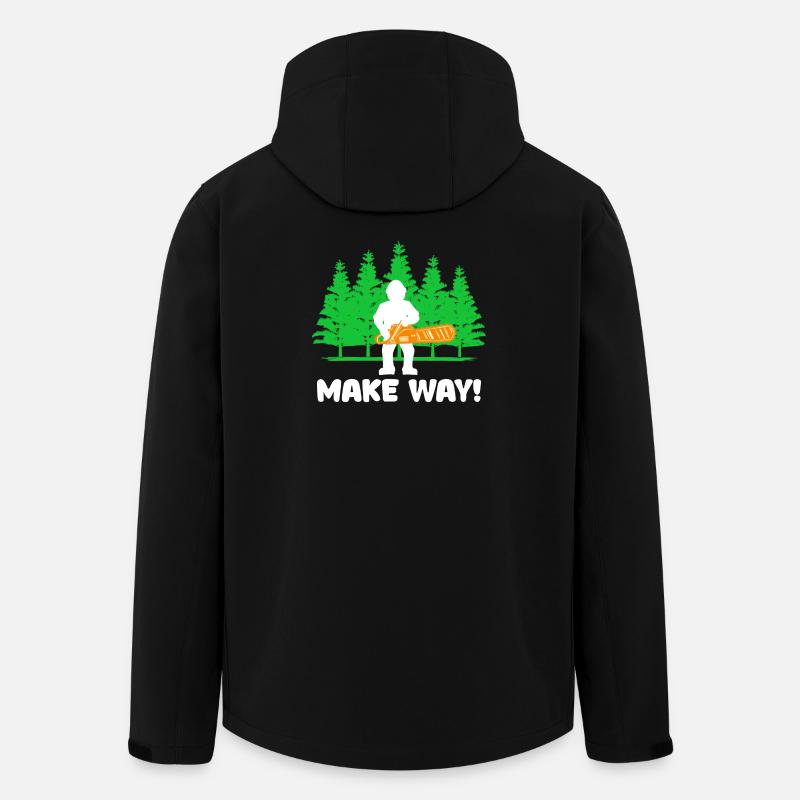 Bûcheron boiserie arbre tronçonneuse déclaration - Veste softshell homme en polyester recyclé Stanley/Stella - noir