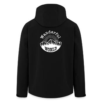 wanderful world wandern sport berge wundervoll - Recycelte Männer Softshell-Jacke von Stanley/Stella - Schwarz - Hinten - AI Model Male 185 light (185cm)