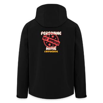 Personne aime l'hypocrisie - Veste softshell homme en polyester recyclé Stanley/Stella - noir - Dos - AI Model Male 185 light (185cm)