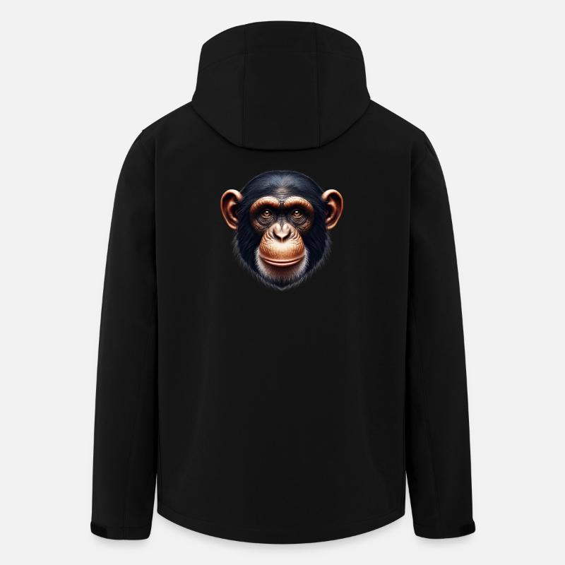 Singe chimpanzé - Veste softshell homme en polyester recyclé Discoverer Stanley/Stella - noir