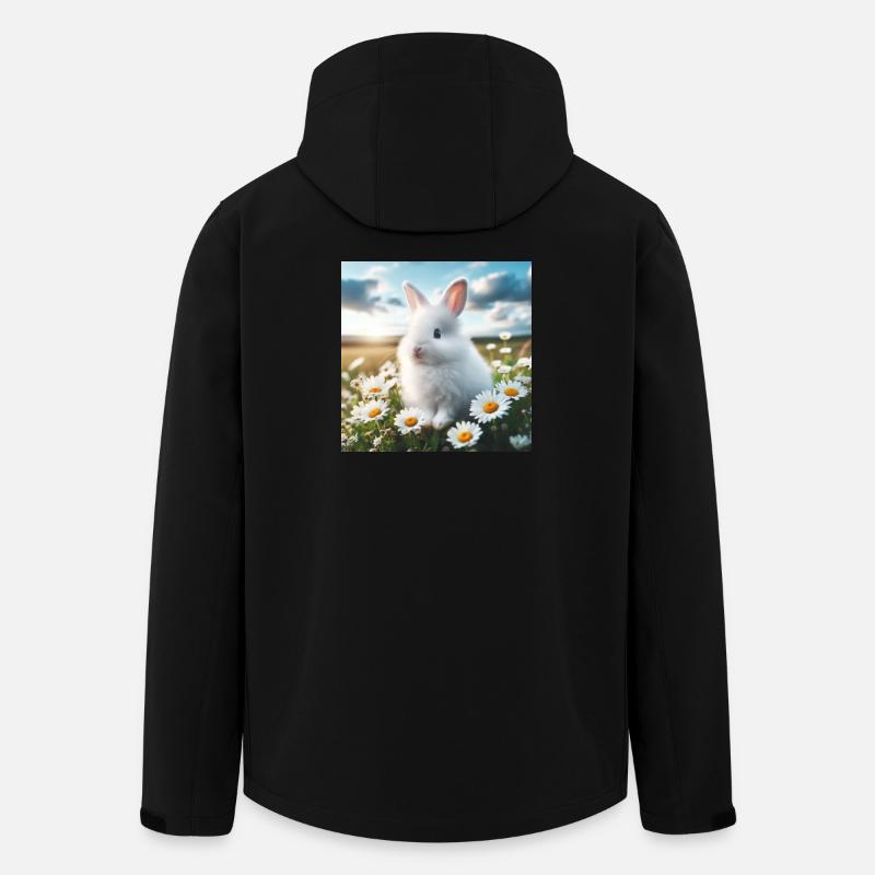 Entzückender weißer Hase - Recycelte Männer Softshell-Jacke von Stanley/Stella - Schwarz