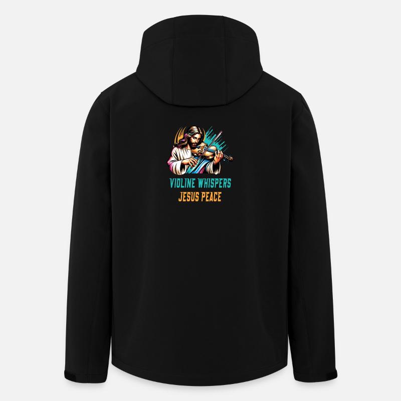 Violin whispers Jesus peace design - Men’s Recycled Softshell Jacket by Stanley/Stella - black
