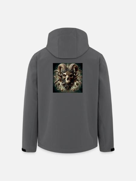 Male Goat Skull 3D - Men’s Recycled Softshell Jacket by Stanley/Stella - black