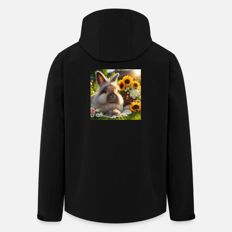 Lapin angora gris - Veste softshell homme en polyester recyclé Stanley/Stella - noir