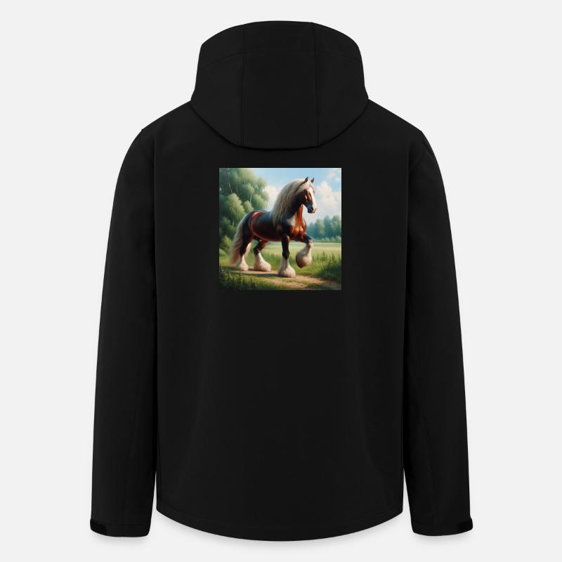 Aquarell Percheron Pferd - Recycelte Männer Softshell-Jacke von Stanley/Stella - Schwarz