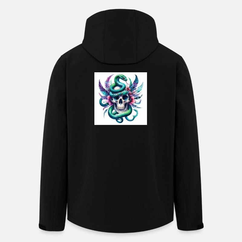 Aquarelle Crâne et Serpent - Veste softshell homme en polyester recyclé Stanley/Stella - noir