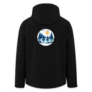 Two women take an bath in the cold mountains - Men’s Recycled Softshell Jacket by Stanley/Stella - black - Back - AI Model Male 185 light (185cm)