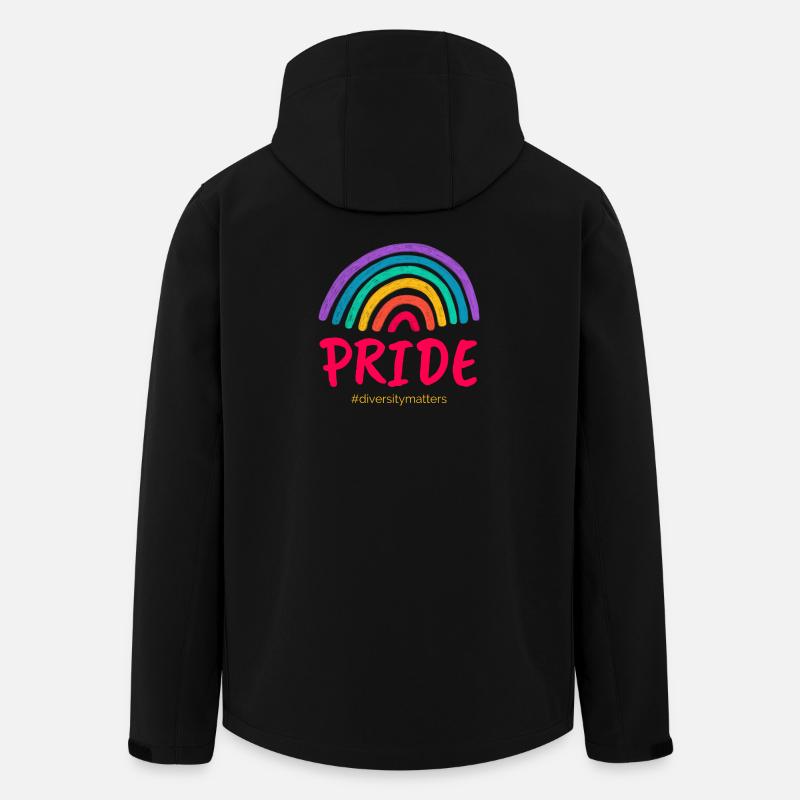 Pride pink #diversitymatters - Men’s Recycled Softshell Jacket by Stanley/Stella - black