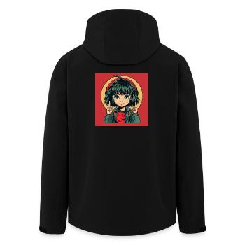 Anime Green eyes Girl - Recycelte Männer Softshell-Jacke von Stanley/Stella - Schwarz - Hinten - AI Model Male 185 light (185cm)