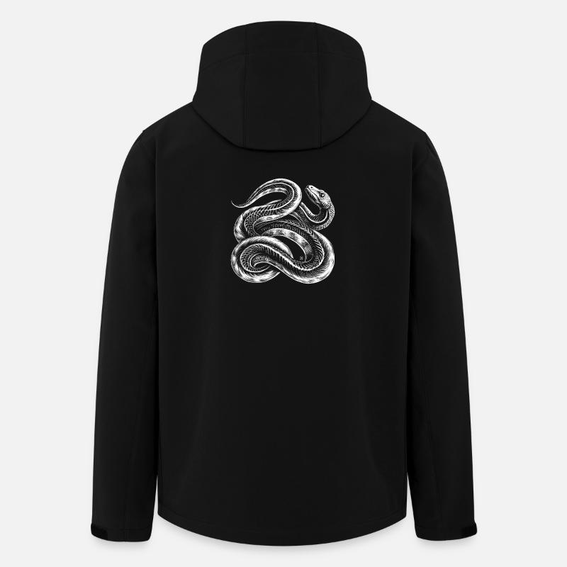 Serpent blanc entrelacé - Veste softshell homme en polyester recyclé Stanley/Stella - noir