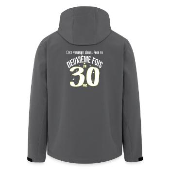 Anniversaire 60 ans 60 année d'âge cadeau - Veste softshell homme en polyester recyclé Stanley/Stella - charbon - Dos - AI Model Male 185 light (185cm)