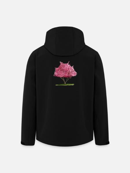 Pink Blossom Tree Watercolour - Men’s Recycled Softshell Jacket by Stanley/Stella - black
