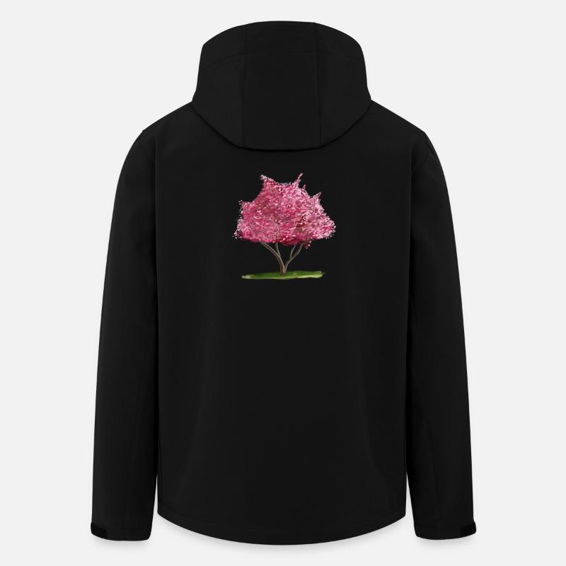 Kirsch-Sakura Rosa Blumenbaum - Recycelte Männer Softshell-Jacke von Stanley/Stella - Schwarz