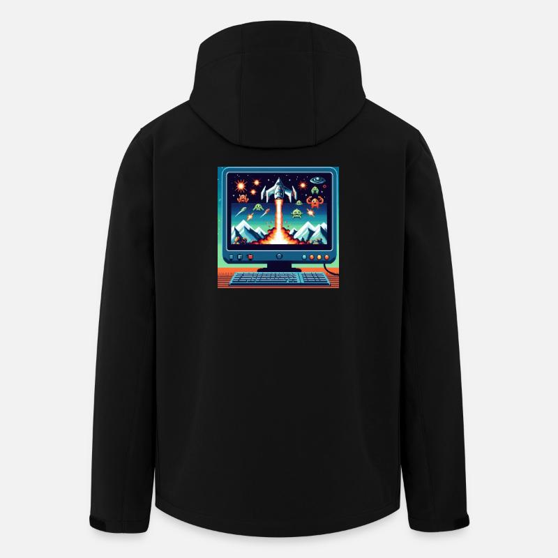 Retro-Flugzeug-Spiel - Recycelte Männer Softshell-Jacke von Stanley/Stella - Schwarz