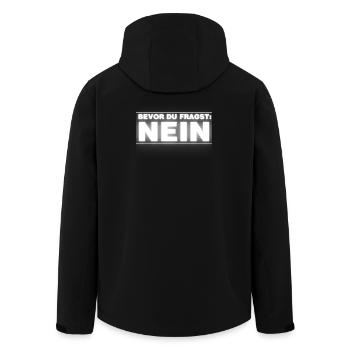 Bevor Du Fragst NEIN - Recycelte Männer Softshell-Jacke von Stanley/Stella - Schwarz - Hinten - AI Model Male 185 light (185cm)