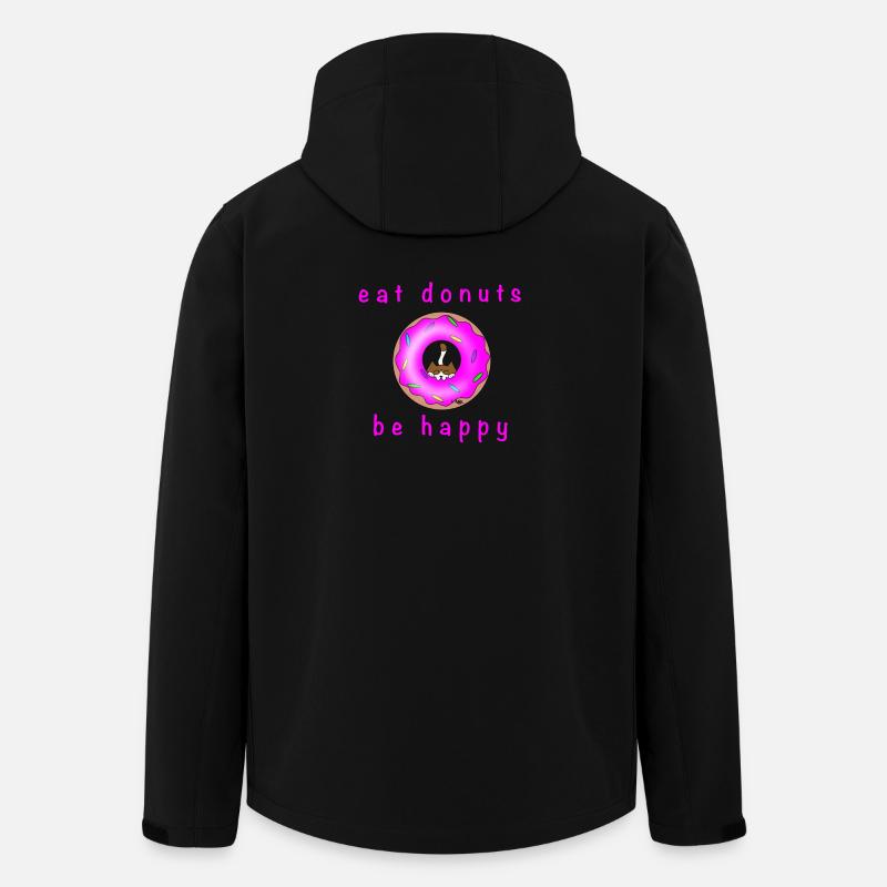 Katze mit Donat - Recycelte Männer Softshell-Jacke von Stanley/Stella - Schwarz