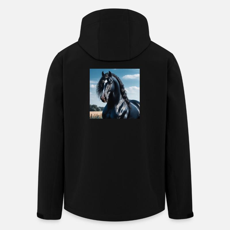 Eleganz des Pferdes - Recycelte Männer Softshell-Jacke von Stanley/Stella - Schwarz
