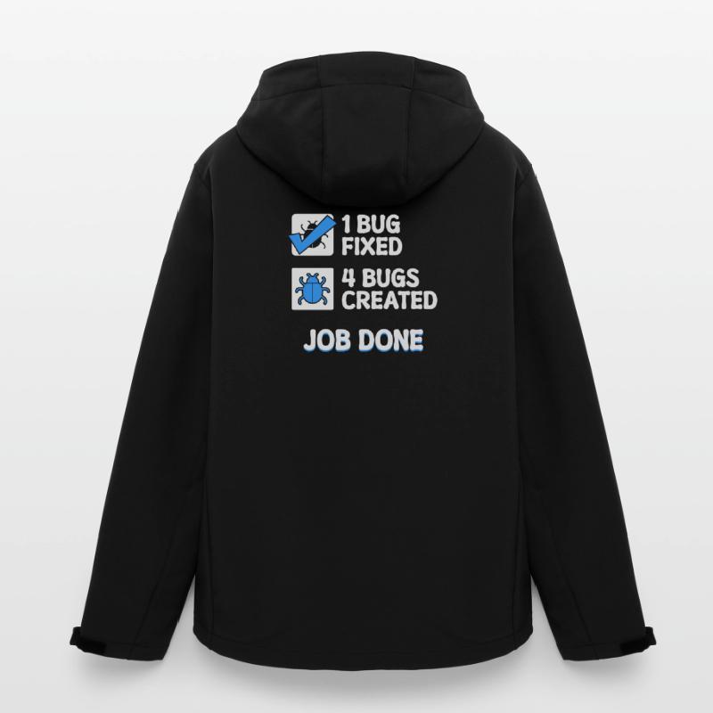 Correction de bugs Bugs de développeur Déclaration de code Informatique Veste softshell homme en polyester recyclé Stanley/Stella