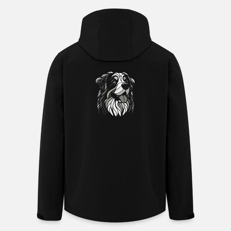 Berner Sennenhund Kopf Schwarz-Weiß - Recycelte Männer Softshell-Jacke von Stanley/Stella - Schwarz