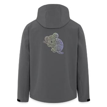 Koala in Aborigine-Mustern, Stammesmuster - Recycelte Männer Softshell-Jacke von Stanley/Stella - Anthrazit - Hinten - AI Model Male 185 light (185cm)