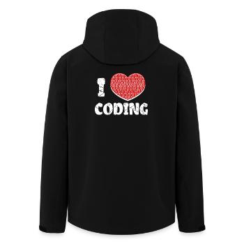 Developer Herz Coden Statement Programmierer - Recycelte Männer Softshell-Jacke von Stanley/Stella - Schwarz - Hinten - AI Model Male 185 light (185cm)