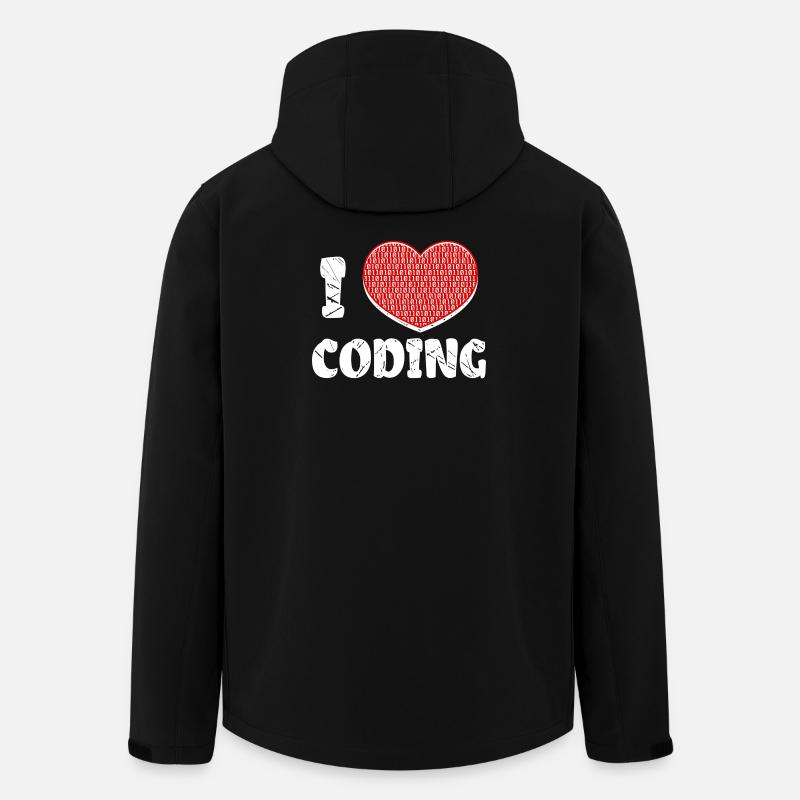 Developer Herz Coden Statement Programmierer - Recycelte Männer Softshell-Jacke von Stanley/Stella - Schwarz