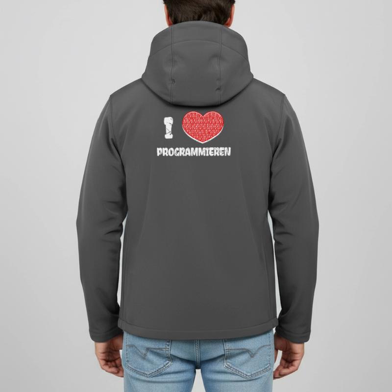 Developer Heart Programmer Statement Computer Science Men’s Recycled Softshell Jacket Discoverer by Stanley/Stella