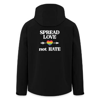 LGBT Pride Month - Spread Love Not Hate - Men’s Recycled Softshell Jacket by Stanley/Stella - black - Back - AI Model Male 185 light (185cm)