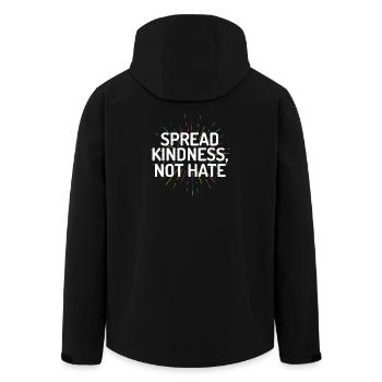 LGBT Pride Month - Spread Kindness Not Hate - Men’s Recycled Softshell Jacket by Stanley/Stella - black - Back - AI Model Male 185 light (185cm)