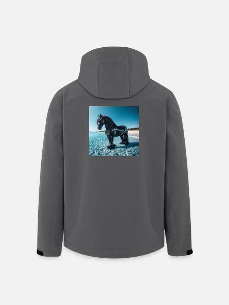 Cheval dans l’eau - Veste softshell homme en polyester recyclé Stanley/Stella - noir