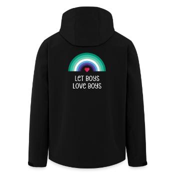 Mois de la fierté LGBT - Let Boys Love Boys - Veste softshell homme en polyester recyclé Stanley/Stella - noir - Dos - AI Model Male 185 light (185cm)