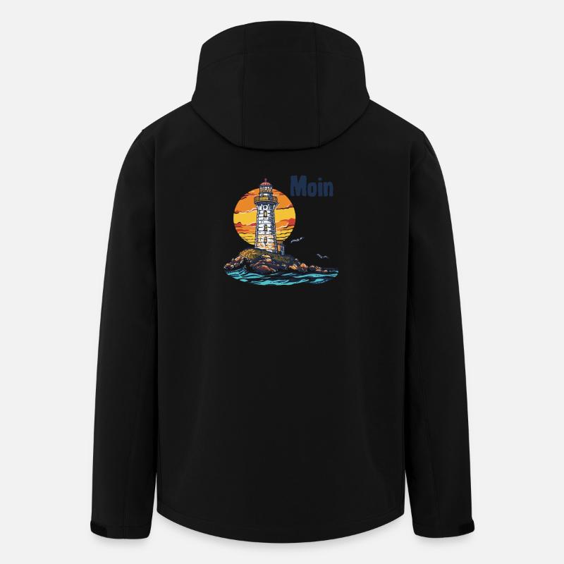 Lighthouse at the island sunset - Men’s Recycled Softshell Jacket by Stanley/Stella - black