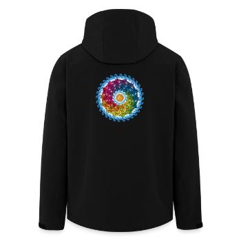 Cercle de poissons sous l’eau et soleil - Veste softshell homme en polyester recyclé Stanley/Stella - noir - Dos - AI Model Male 185 light (185cm)