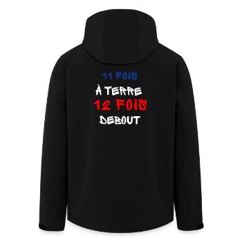 Cartoon 11 Times to Tender - Men’s Recycled Softshell Jacket by Stanley/Stella - black - Back - AI Model Male 185 light (185cm)